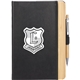 aerial view a black 5.5 x 8.5 fsc(r) recycled bamboo fiber pu journal, image 1 of 3
