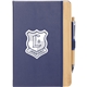 aerial view a navy 5.5 x 8.5 fsc(r) recycled bamboo fiber pu journal, image 1 of 3