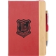 aerial view a red 5.5 x 8.5 fsc(r) recycled bamboo fiber pu journal, image 1 of 3