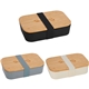 a group of bamboo fiber lunch box with cutting board lid