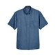 aerial view a light denim harriton - mens denim shirt, image 1 of 6