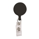 Promotional Round Retractable Zip Cord with Epoxy Dome and Vinyl Snap Attachment - Bulldog Clip on Back