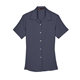 aerial view a navy harriton - womens bahama cord campshirt, image 1 of 6