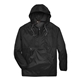 aerial view a black harriton - unisex packable hooded nylon jacket - all, image 1 of 5