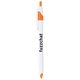 aerial view a white with orange trim cougar multi color click ballpoint pen, custom pens, image 1 of 4