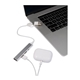 aerial view a group of recycled aluminum 4- port usb - a and c hub, image 7 of 7