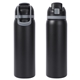 aerial view a black talus 27 oz vacuum insulated stainless steel bottle, image 1 of 5