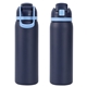 aerial view a navy blue talus 27 oz vacuum insulated stainless steel bottle, image 1 of 5