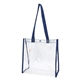 aerial view a navy blue game day pvc tote bag, image 1 of 2