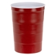 aerial view a red 16 oz halftime usa - made steel chill cup, image 1 of 3