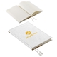 aerial view a white cirrus refillable hardcover journal, image 1 of 4