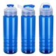 aerial view a translucent blue breakaway 26 oz rpet sports bottle with flip - top spout, image 1 of 3