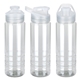 aerial view a translucent clear breakaway 26 oz rpet sports bottle with flip - top spout, image 1 of 3