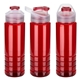 aerial view a translucent red breakaway 26 oz rpet sports bottle with flip - top spout, image 1 of 3
