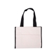 aerial view a black cotton gusset accent box tote bag, image 1 of 3