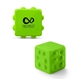 aerial view a lime green push pop bubble cube fidget sensory toy, image 1 of 5