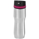 aerial view a stainless tumbler & fuchsia accent 16 oz persona(r) caturra vacuum tumbler, image 1 of 3