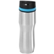 aerial view a stainless tumbler & cyan blue accent 16 oz persona(r) caturra vacuum tumbler, image 1 of 3