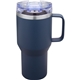 aerial view a navy blue 30 oz urban peak(r) harbor trail vacuum camp mug, image 1 of 3
