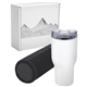 aerial view a white urban peak(r) 30 oz trail tumbler / 360 degree bluetooth(r) speaker gift set, image 1 of 3