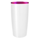aerial view a white tumbler & metallic pink lid 20 oz del rey himalayan tumbler, image 1 of 4