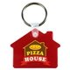 a translucent red house key fob, full color digital