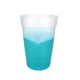 aerial view a frosted to turquoise mood(tm) 12 oz stadium cup, full color digital, image 1 of 2