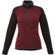aerial view a maroon heather/black smk hthr (384) womens vorlage sweater knit half zip pullover jacket, image 1 of 2