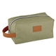 aerial view a green heathered recycled toiletry bag, image 1 of 3