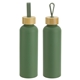 aerial view a olive green asbury 24 oz recycled aluminum bottle, image 1 of 3