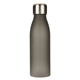 aerial view a translucent black 24 oz tritan bottle with stainless steel cap, image 1 of 2