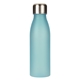 aerial view a translucent teal 24 oz tritan bottle with stainless steel cap, image 1 of 2