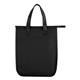 aerial view a black lola laminated non - woven 6 can cooler bag, image 1 of 4