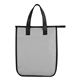 aerial view a gray lola laminated non - woven 6 can cooler bag, image 1 of 4