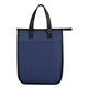 aerial view a navy blue lola laminated non - woven 6 can cooler bag, image 1 of 4