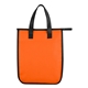 aerial view a orange lola laminated non - woven 6 can cooler bag, image 1 of 4