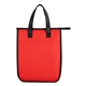 aerial view a red lola laminated non - woven 6 can cooler bag, image 1 of 4