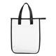 aerial view a white lola laminated non - woven 6 can cooler bag, image 1 of 4