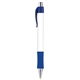 aerial view a navy blue 7687 trim & white barrel vision grip wide body chrome pen, image 1 of 2