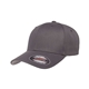 aerial view a grey flexfit adult wool blend cap - all, image 1 of 3