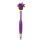 aerial view a purple multi - culture moptoppers(tm) screen cleaner with stylus pen (brown color), image 1 of 6