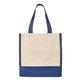 aerial view a blue navy prime line junior mini cotton box tote bag, image 1 of 4