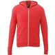 aerial view a team red heather mens garner lightweight knit full zip hoodie with thumb holes, image 1 of 5