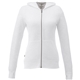 aerial view a white womens garner lightweight knit full zip hoodie with thumb holes, image 1 of 4