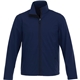 aerial view a vintage navy (573) mens karmine water repellent lightweight softshell jacket, image 1 of 2
