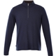 aerial view a metro blue heather mens stratton knit quarter zip, image 1 of 4