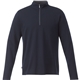 aerial view a navy heather mens stratton knit quarter zip, image 1 of 4