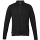 aerial view a black mens stratton knit quarter zip, image 1 of 2