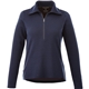 aerial view a metro blue heather womens stratton knit half zip, image 1 of 4