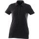aerial view a heather dark charcoal (988) womens acadia short sleeve polo, image 1 of 2